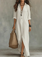 WILLOW | Vestido largo sencillo con una silueta favorecedora. Versátil para uso diario