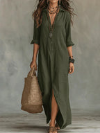 WILLOW | Vestido largo sencillo con una silueta favorecedora. Versátil para uso diario